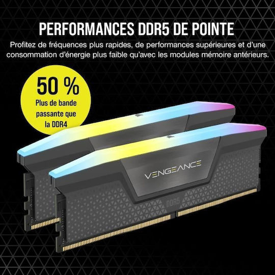 Corsair Vengeance DDR5 64GB RAM με 2x32GB Modules και Ταχύτητα 6000 για Desktop