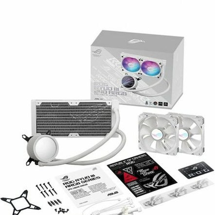 Asus ROG Ryuo III 240 ARGB Υδρόψυξη Επεξεργαστή Διπλού Ανεμιστήρα 120mm για Socket AM4/AM5/1700/1200/115x Λευκή