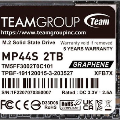 TeamGroup MP44S SSD 2TB M.2 NVMe PCI Express 4.0