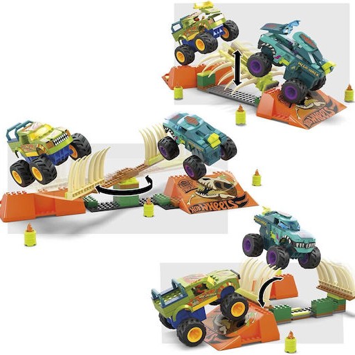 Hot Wheels Mega Hot Wheels: Monster Trucks Smash Crash Αυτοκινητάκι Mega-Wrex Boneyard Stunt Course για 5+ Ετών