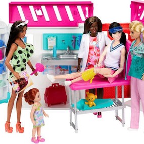 Barbie Κινητό Ιατρείο-Ασθενοφόρο Όχημα για Κούκλες για 3+ Ετών