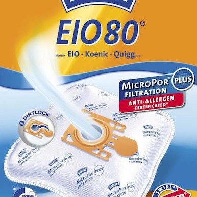 Swirl EIO 80 Plus Σακούλες Σκούπας 4τμχ Συμβατή με Σκούπα Universal