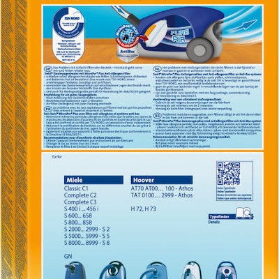 Swirl M40 Σακούλες Σκούπας 4τμχ Συμβατή με Σκούπα Miele