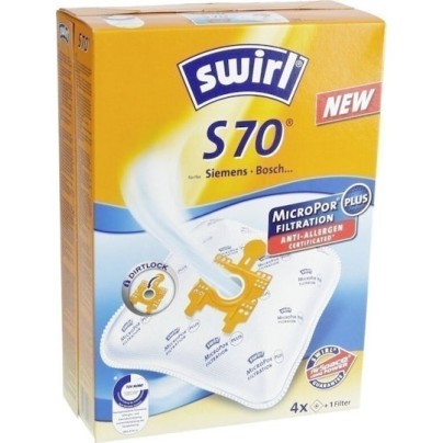Swirl S70 Σακούλες Σκούπας 4τμχ Συμβατή με Σκούπα Bosch / Siemens