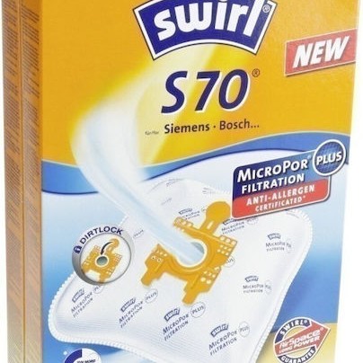 Swirl S70 Σακούλες Σκούπας 4τμχ Συμβατή με Σκούπα Bosch / Siemens