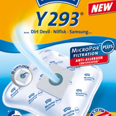 Swirl Y293 Σακούλες Σκούπας 4τμχ Συμβατή με Σκούπα Dirt Devil / Nilfisk / Samsung