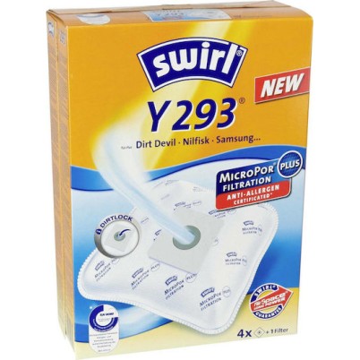 Swirl Y293 Σακούλες Σκούπας 4τμχ Συμβατή με Σκούπα Dirt Devil / Nilfisk / Samsung