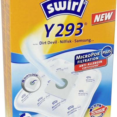 Swirl Y293 Σακούλες Σκούπας 4τμχ Συμβατή με Σκούπα Dirt Devil / Nilfisk / Samsung