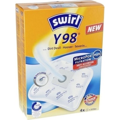Swirl Y98 Σακούλες Σκούπας 4τμχ Συμβατή με Σκούπα Severin / Dirt Devil / Hoover