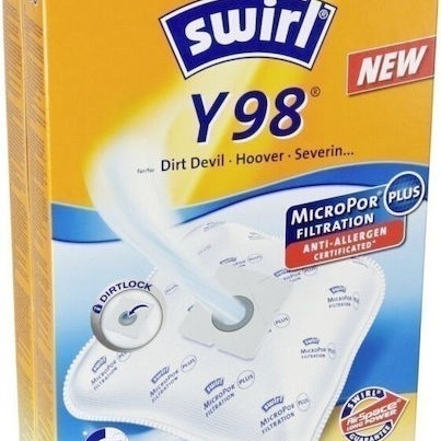 Swirl Y98 Σακούλες Σκούπας 4τμχ Συμβατή με Σκούπα Severin / Dirt Devil / Hoover