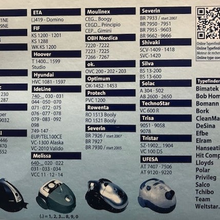 Swirl Y98 Σακούλες Σκούπας 4τμχ Συμβατή με Σκούπα Severin / Dirt Devil / Hoover