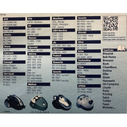 Swirl Y98 Σακούλες Σκούπας 4τμχ Συμβατή με Σκούπα Severin / Dirt Devil / Hoover