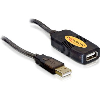 DeLock USB 2.0 Cable USB-A male - USB-A female Μαύρο 5m (82308)