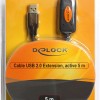 DeLock USB 2.0 Cable USB-A male - USB-A female Μαύρο 5m (82308)