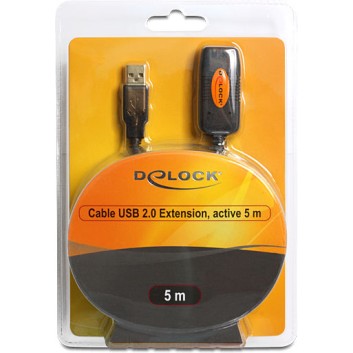 DeLock USB 2.0 Cable USB-A male - USB-A female Μαύρο 5m (82308)