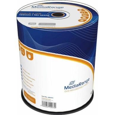 MediaRange Εγγράψιμα DVD+R 16x 4.7GB Cake Box 100τμχ