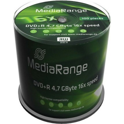 MediaRange Εγγράψιμα DVD+R 16x 4.7GB Cake Box 100τμχ