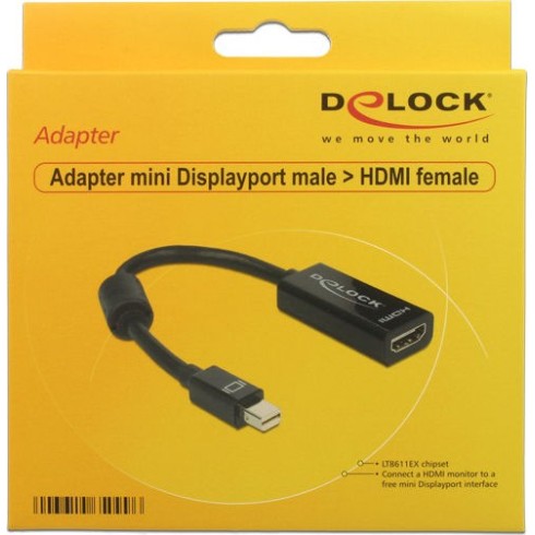DeLock Μετατροπέας mini DisplayPort male σε HDMI female (65099)