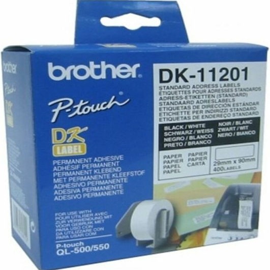 Brother 400 Αυτοκόλλητες Ετικέτες σε Ρολό για Εκτυπωτή Ετικετών 29x90mm