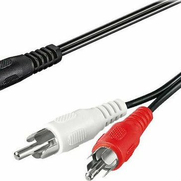 Goobay Καλώδιο 3.5mm male - RCA male Μαύρο 1.5m (50018)