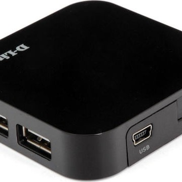 D-Link DUB-H4 USB 2.0 Hub 4 Θυρών με σύνδεση USB-A και Εξωτερική Παροχή Ρεύματος