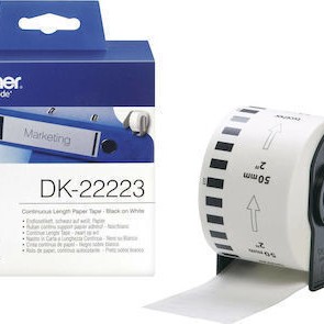 Brother DK22223 Ταινία Ετικετογράφου 30.5m x 50mm σε Λευκό Χρώμα