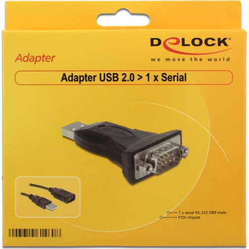 DeLock Μετατροπέας USB-A male σε Serial male (61460)