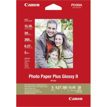Canon PP-201 Φωτογραφικό Χαρτί Plus ΙΙ 13x18 265gr/m² για Εκτυπωτές Inkjet 20 Φύλλα