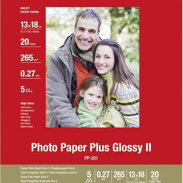 Canon PP-201 Φωτογραφικό Χαρτί Plus ΙΙ 13x18 265gr/m² για Εκτυπωτές Inkjet 20 Φύλλα