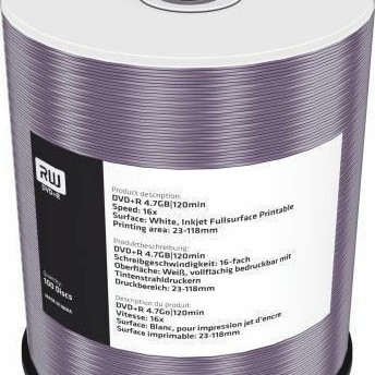 MediaRange Εγγράψιμα DVD+R 16x Printable 4.7GB Cake Box 100τμχ