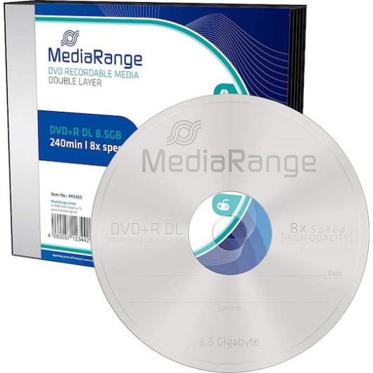 MediaRange Εγγράψιμα DVD+R 8x Dual Layer 8.5GB 5τμχ