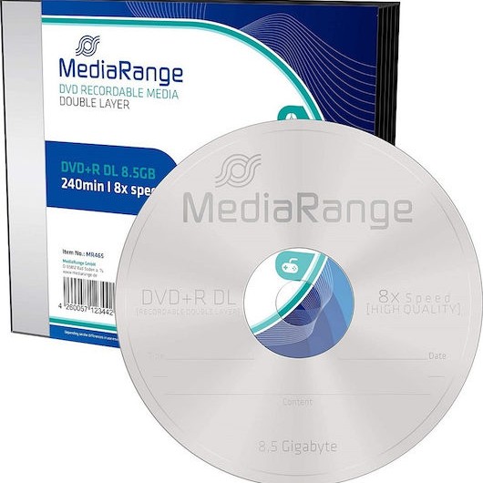 MediaRange Εγγράψιμα DVD+R 8x Dual Layer 8.5GB 5τμχ
