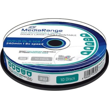 MediaRange Εγγράψιμα DVD+R 8x Dual Layer Printable 8.5GB Cake Box 10τμχ