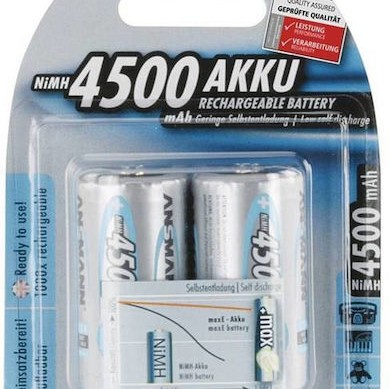 Ansmann Επαναφορτιζόμενες Μπαταρίες C Ni-MH 4500mAh 1.2V 2τμχ