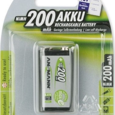 Ansmann Επαναφορτιζόμενη Μπαταρία 9V Ni-MH 200mAh 1τμχ