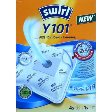 Swirl Y101 Σακούλες Σκούπας 4τμχ Συμβατή με Σκούπα AEG / Dirt Devil / Samsung