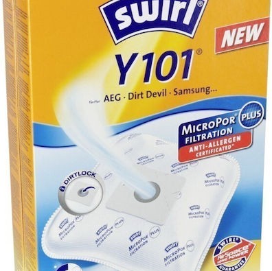 Swirl Y101 Σακούλες Σκούπας 4τμχ Συμβατή με Σκούπα AEG / Dirt Devil / Samsung