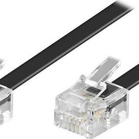 Goobay Τηλεφωνικό Καλώδιο RJ11 6P4C 3m Μαύρο (50317)