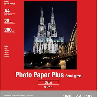 Canon SG-201 Φωτογραφικό Χαρτί Plus A4 (21x30) 260gr/m² για Εκτυπωτές Inkjet 20 Φύλλα