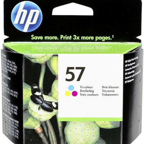 HP 57 Γνήσιο Μελάνι Εκτυπωτή InkJet Πολλαπλό (Color) (C6657AE)