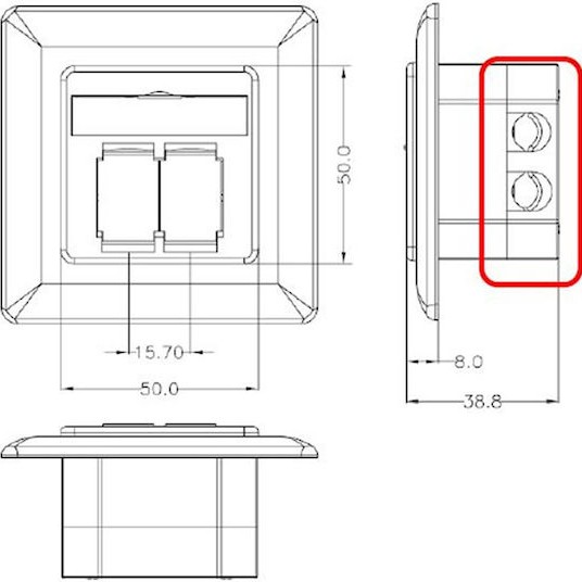 Goobay Εξωτερική Διπλή Πρίζα Δικτύου RJ45 Τύπου Cat6 σε Λευκό Χρώμα 68244