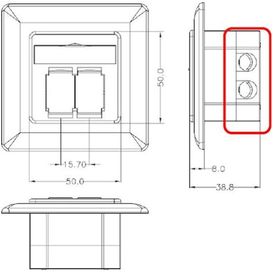 Goobay Εξωτερική Διπλή Πρίζα Δικτύου RJ45 Τύπου Cat6 σε Λευκό Χρώμα 68244