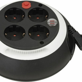 Brennenstuhl Comfort-Line H05VV-F 3G1,5 Μπαλαντέζα Καρούλι Κλειστού Τύπου 4 Θέσεων με Καλώδιο 3m Διατομή 3 x 1.5mm² και Γείωση