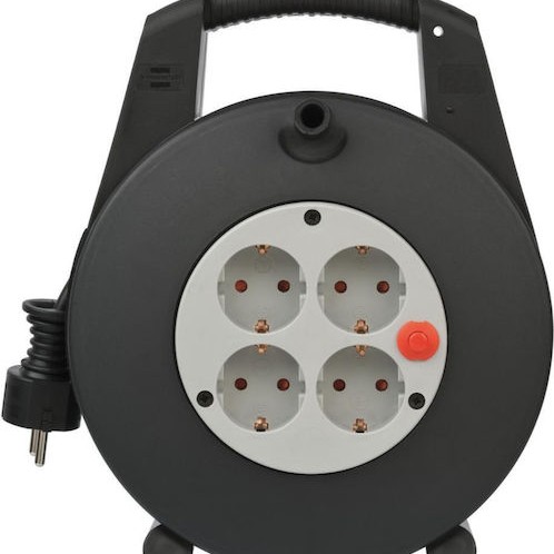 Brennenstuhl Vario Line Μπαλαντέζα Καρούλι Κλειστού Τύπου 4 Θέσεων με Καλώδιο 15m Διατομή 3 x 1.5mm² και Γείωση