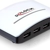 DeLock USB 3.0 Hub 4 Θυρών με σύνδεση USB-A και Εξωτερική Παροχή Ρεύματος Λευκό