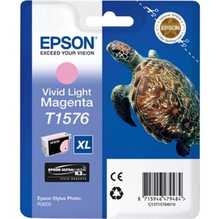 Epson T1576XL Γνήσιο Μελάνι Εκτυπωτή InkJet Ανοιχτό Ματζέντα (C13T15764010)