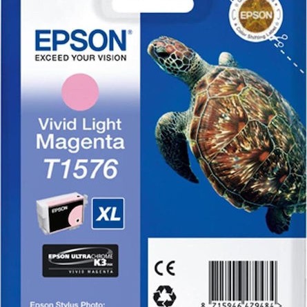 Epson T1576XL Γνήσιο Μελάνι Εκτυπωτή InkJet Ανοιχτό Ματζέντα (C13T15764010)