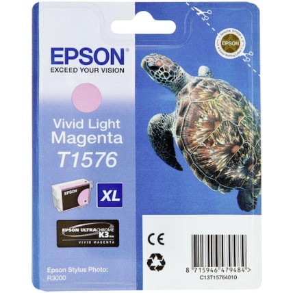 Epson T1576XL Γνήσιο Μελάνι Εκτυπωτή InkJet Ανοιχτό Ματζέντα (C13T15764010)