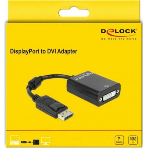 DeLock Μετατροπέας DisplayPort male σε DVI-I female (61847)