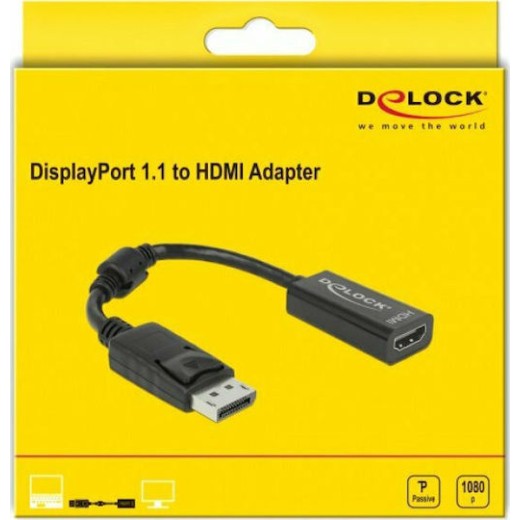 DeLock Μετατροπέας DisplayPort male σε HDMI female (61849)